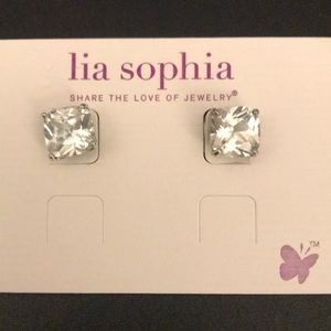 Lia Sophia crystal stud earrings